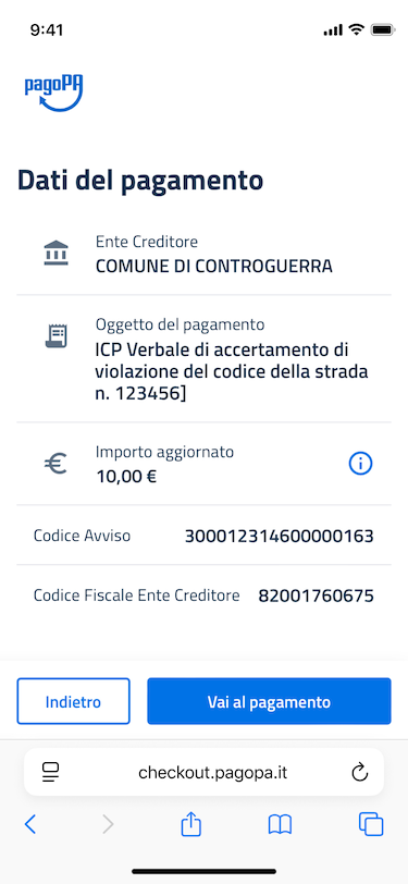 Dettaglio Pagamento