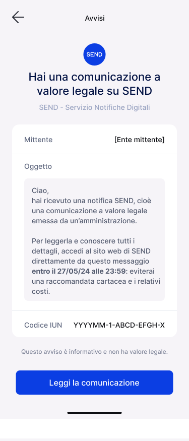 Esempio dettaglio messaggio analogico ricevuto