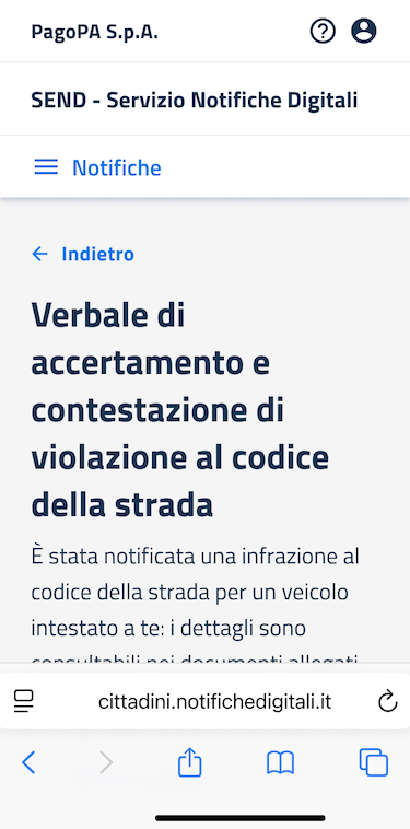 Dettaglio Notifica - prima parte